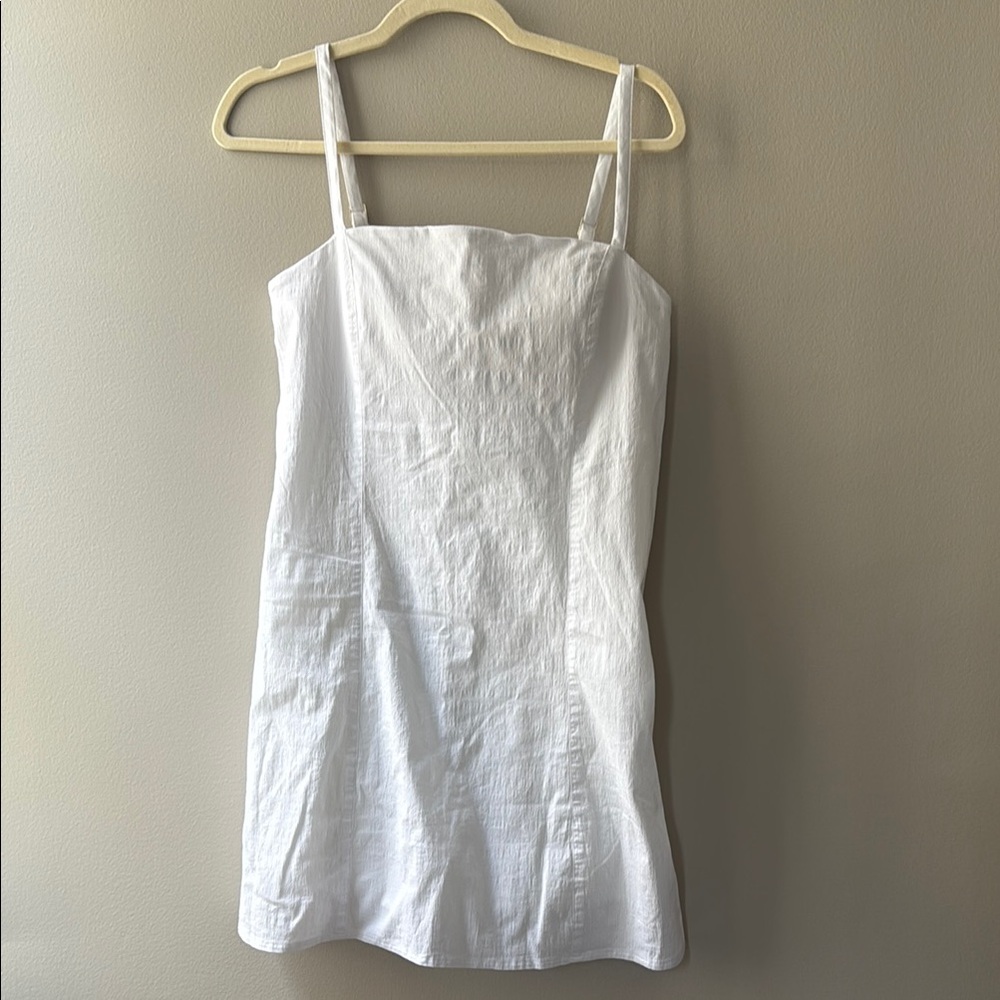 Abercrombie & Fitch White Sheath Mini Dress Spaghetti Strap M TALL